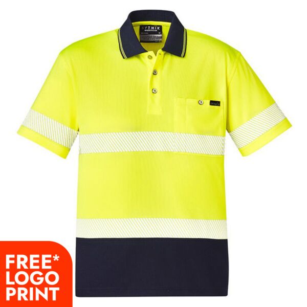 Unisex Hi Vis Segmented Short Sleeve Polo Hoop Taped Thumbnail