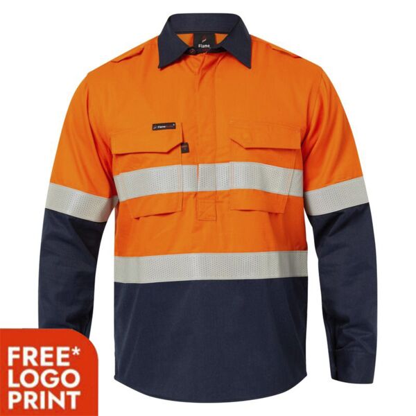 Mens HRC2 Inherent Hi Vis Reflective Shirt with Gusset Sleeves Thumbnail