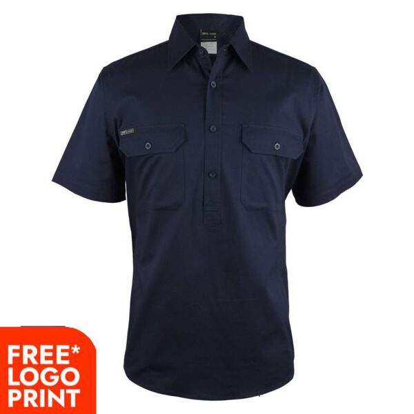 Mens Close Front Short Sleeve 150g Work Shirt Thumbnail